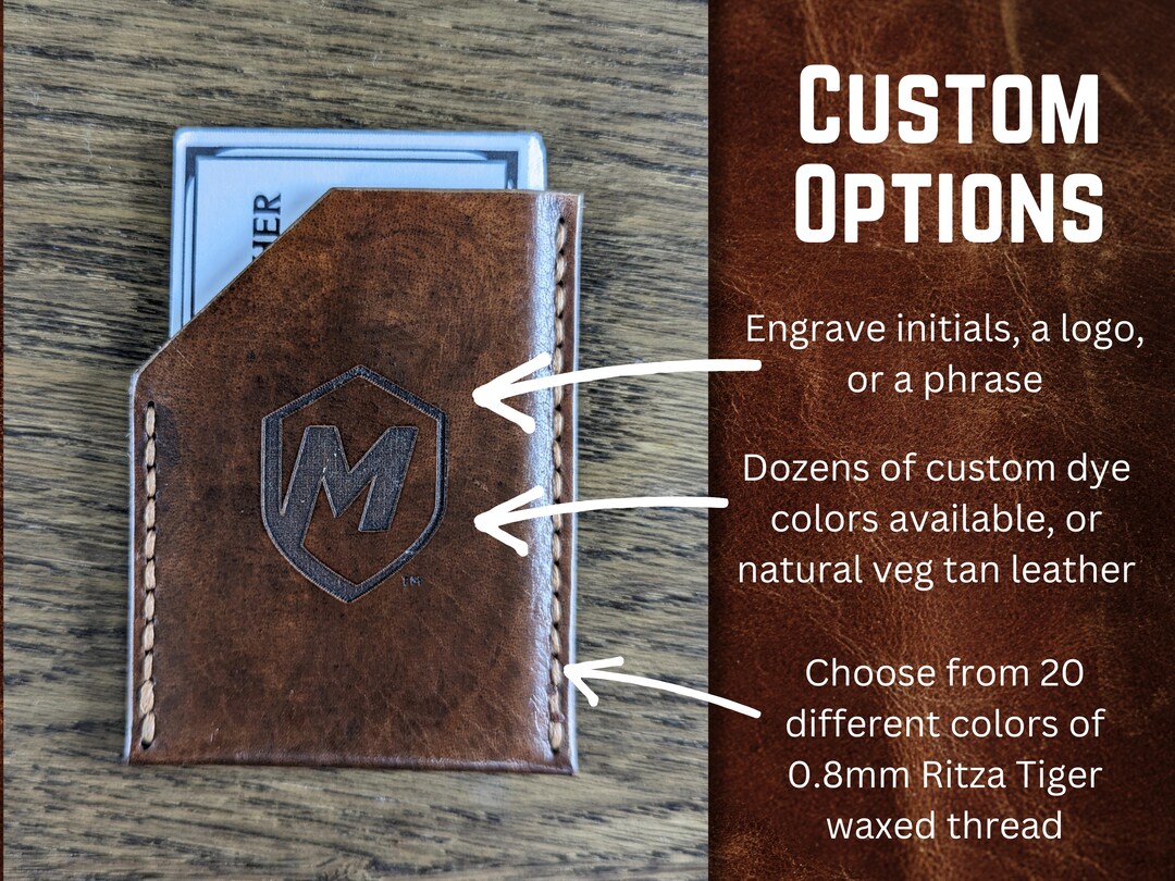 Leather Business Card Holder, Personalized Engraved Card Sleeve, Employee Gift, New Job Gift, Realtor Gift, Bulk Discounts, Holds 10 Cards | MakerPlace by Michaels Leather Business Card Holder, Personalized Engraved Card Sleeve, Employee Gift, New Job Gift, Realtor Gift, Bulk Discounts, Holds 10 Cards | MakerPlace by Michaels